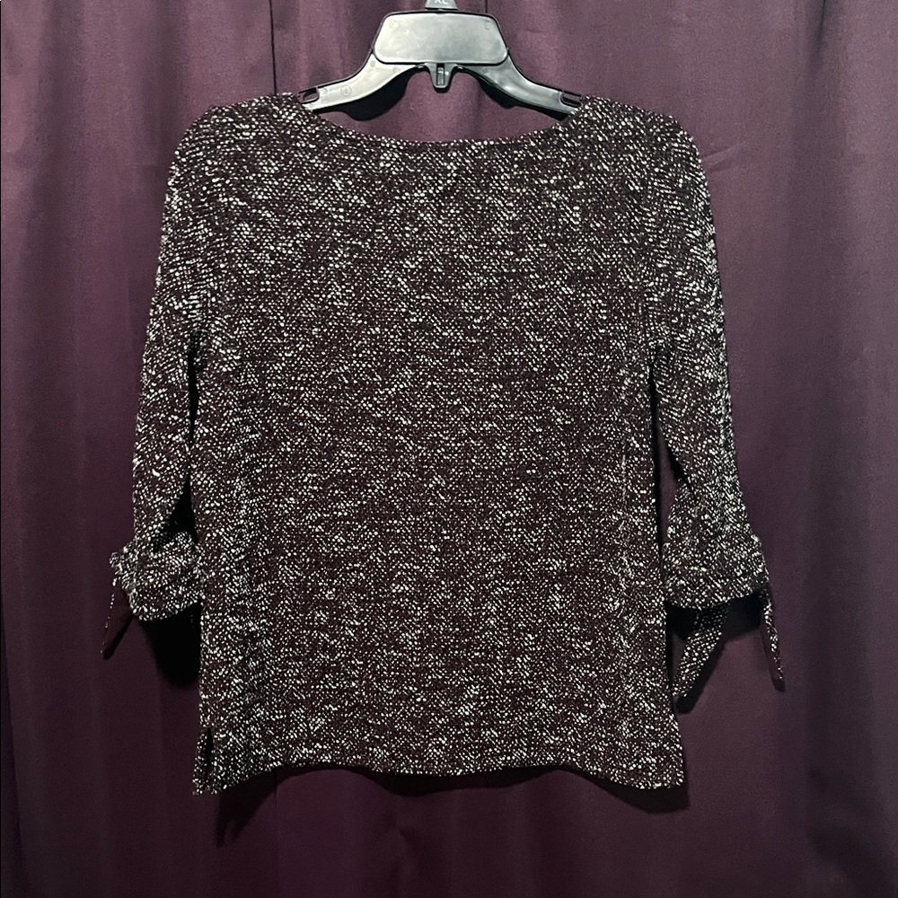 Ann Taylor Brown and White Crew Neck Sweater - Picture 4 of 4